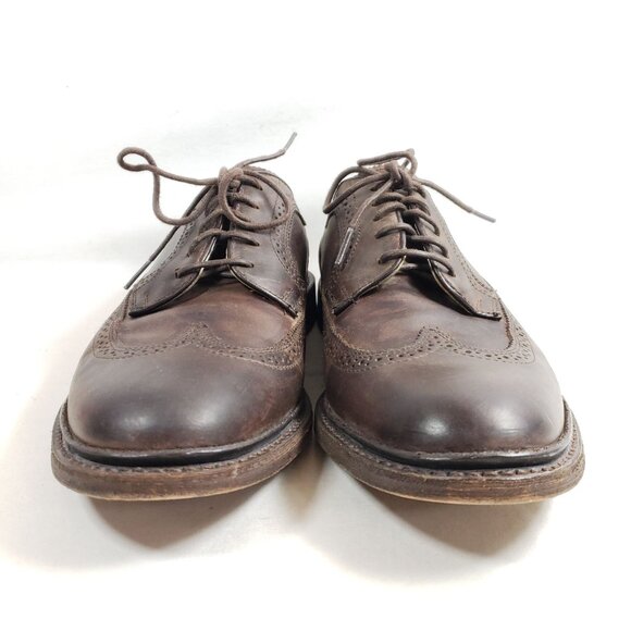 Frye Dark Brown Leather Wingtip Oxford Mens Shoes Size 10 D - Picture 6 of 9